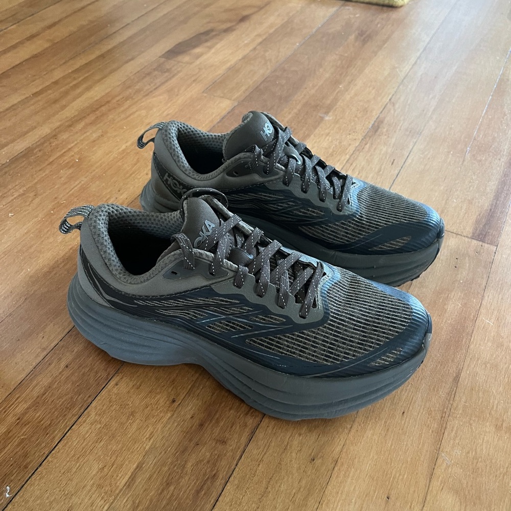 Hoka Athletic Shoes in Olive and Black